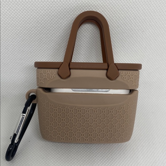 Fashion Brown Designer Bag Charm/ AirPods - Picture 2 of 4